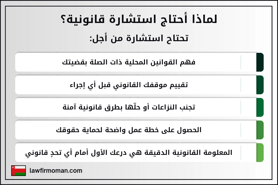 لماذا أحتاج استشارة قانونية