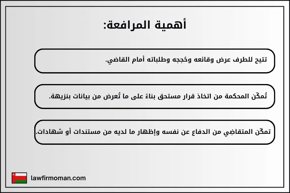 أهمية المرافعة